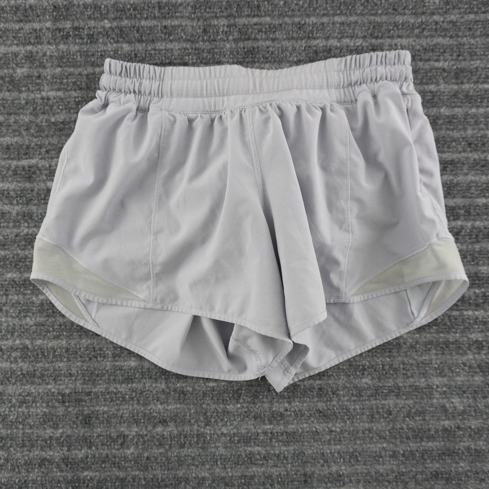 Lululemon Hotty Hot Running Shorts Women 6 Tall Light Purple Mesh Trim